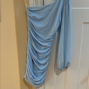 Hello Molly Light Blue One Shoulder Dress